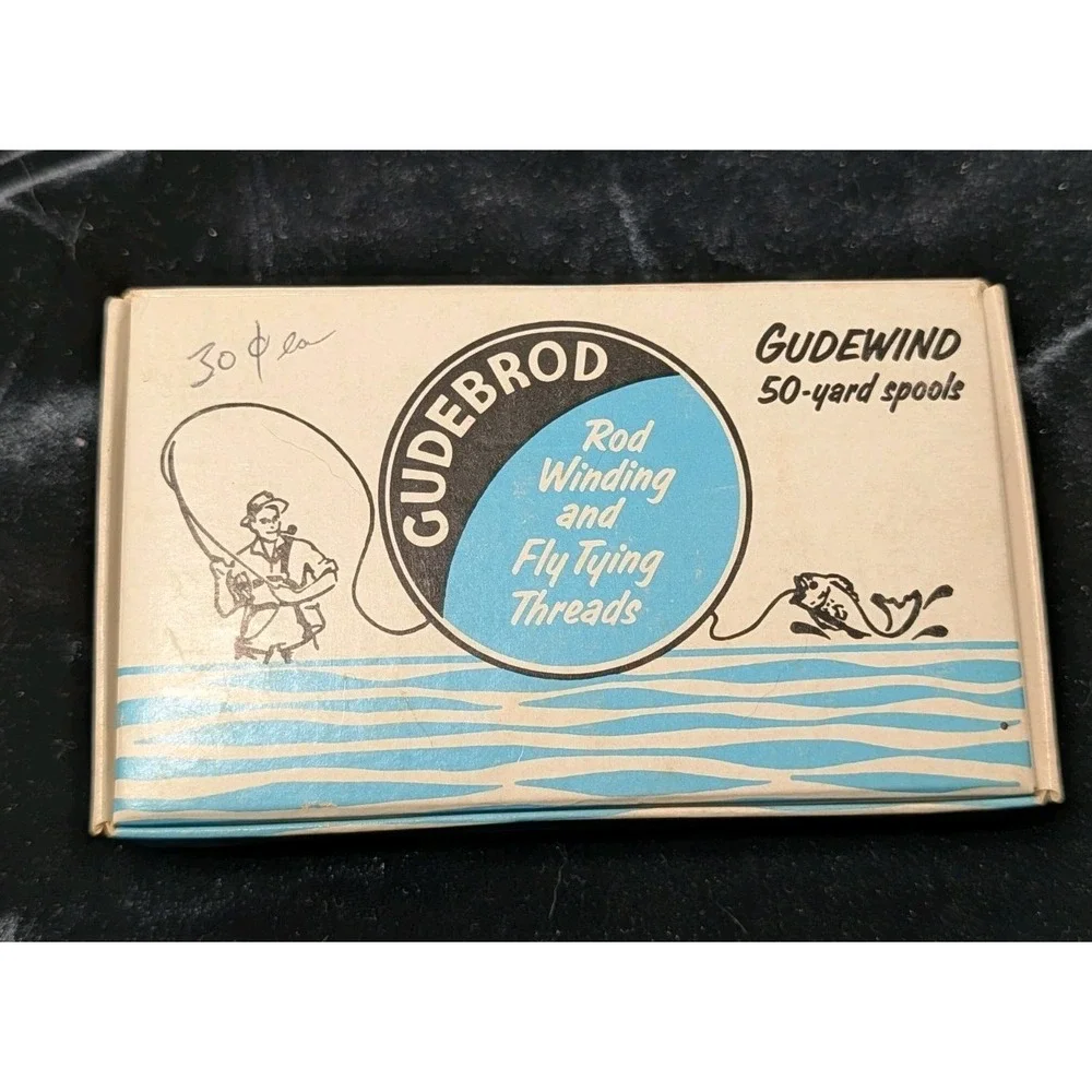 VTG Gudebrod Gudewind Thread Box Set Yellow 207 Plastic Spools Rod Winding‎
